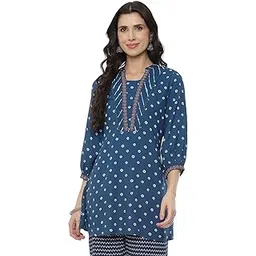 rangriti Indigo Liva Shibori Top for Women-picture-27