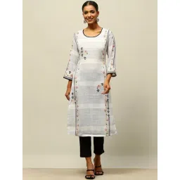 Rangriti Off-White Printed Straight Kurta-picture-20