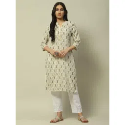 Rangriti Off-White Printed Straight Kurta-picture-22