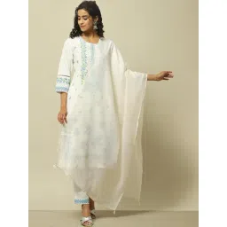 Rangriti Off-White Woven Pattern Dupatta-picture-36