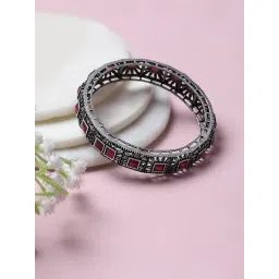 Rangriti Oxidised Pink Alloy Bangle Earrings for Women-picture-18