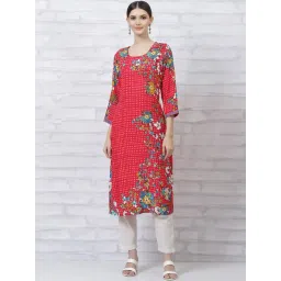 Rangriti Red Printed Straight Kurta-picture-44