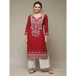 Rangriti Red Printed Straight Kurta-picture-37