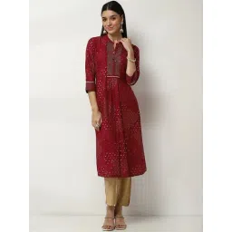 Rangriti Red Regular Fit Printed Kurta-picture-19