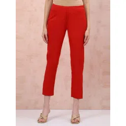 Rangriti Red Slim Fit Trousers-picture-45