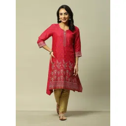 Rangriti Red Straight Fit Printed Kurta-picture-28