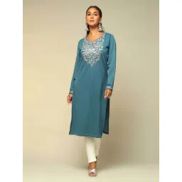 Rangriti Royal Blue Regular Fit Kurta-picture-15