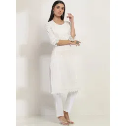Rangriti White Embroidered Kurtas-picture-26