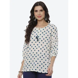 Rangriti White Print Tie-Up Neck Top-picture-29