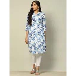 Rangriti Women Floral Printed Flared Sleeves Sequinned Kurta-picture-18