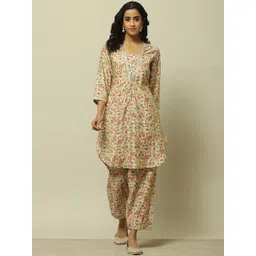 Rangriti Women Floral Printed Layered Kurta with Palazzos-picture-17