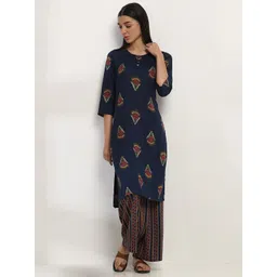 Rangriti Women Floral Printed Regular Kurta with Palazzos-picture-10