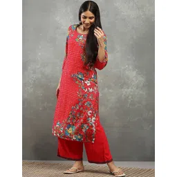 Rangriti Women Floral Printed Regular Kurta with Palazzos-picture-41