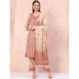 Rangriti Women Floral Printed Regular Kurta with Palazzos & With Dupatta-picture-19