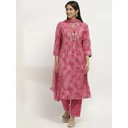 Rangriti Women Floral Printed Regular Kurta with Salwar & With Dupatta-picture-37