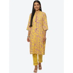 Rangriti Women Floral Printed Tie-UP Neck Kurta-picture-20