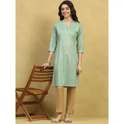 Rangriti Women Geometric Woven Design Kurta-picture-32