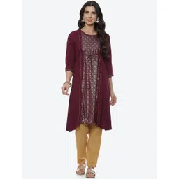 Rangriti Women Maroon Self design Top-picture-37