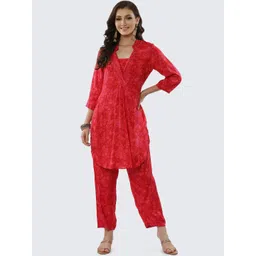 Rangriti Women Pink Floral Printed Kurti with Palazzos-picture-36