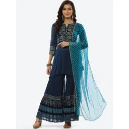 Rangriti Women Printed Kurta with Sharara & With Dupatta-picture-23