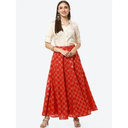 Rangriti Women Red Top with Skirt-picture-24