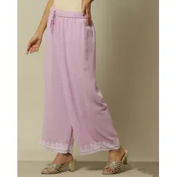 rangriti Women Straight Palazzos with Embroidered Hem-picture-39