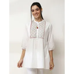 Rangriti Women Woven Design Pure Cotton Anarkali Kurti-picture-30