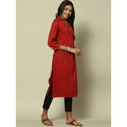 Rangriti Women Woven Design Straight Kurta image 2