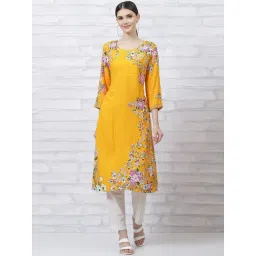 Rangriti Yellow Printed Straight Kurta-picture-13