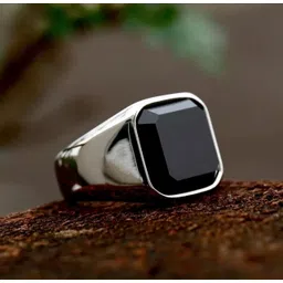 rangrivaaz Men’s Silver Black Stone Ring – Stylish Stainless Steel Statement Silver, Sterling Silver Sterling Silver, Black Silver Plated Ring-picture-25