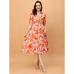 RANGRIWAZ Women Floral Printed Fit & Flare Midi Dress-picture-41