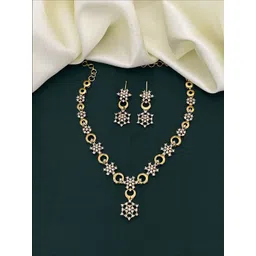 Rangrozo Jewellery Gold Plated Stone-Studded Jewellery Set-picture-14