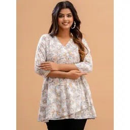 Rangun Floral Print V neck Regular Sleeves Top-picture-22