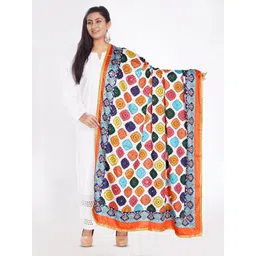 Rani Saahiba Ethnic Motifs Printed Mirror Work Taping Border Dupatta-picture-33