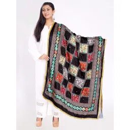 Rani Saahiba Floral Printed Mirror Work Taping Border Dupatta-picture-15