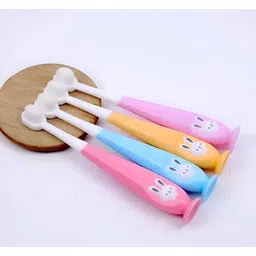 raosons Kids Toothbrush Pack of 4 | Soft Bristles | Suction Cup | Cover | Age 2-14 Years Ultra Soft Toothbrush-picture-24