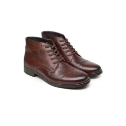 RAPAWALK Men Mid Top Textured Leather Regular Boots-picture-41