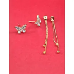 rappersshop Gold Butterfly Dangle Drop Earrings-picture-25