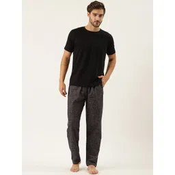 Rapra The Label Men Black Printed Lounge Pants-picture-15