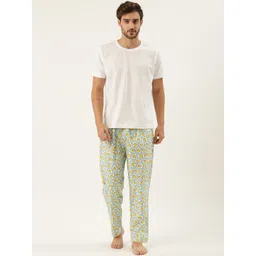 Rapra The Label Men Blue Cotton Graphic Printed Lounge Pants-picture-14