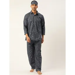 Rapra The Label Men Charcoal & Multicoloured Printed Night suit-picture-31