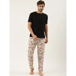 Rapra The Label Men Multicoloured Printed Cotton Lounge Pants-picture-42