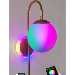 Raptors Gold-Toned & White Metal Spherical Shaped Wall Lamp-picture-18