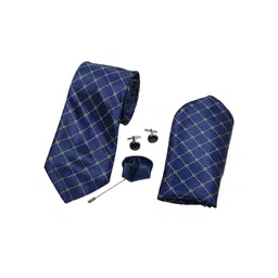 RARE COMBEE GROUP Necktie With Pocket Square Rose Pin & Cufflinks Accessory Gift Set-picture-12