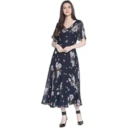 rare london Rare Women's Synthetic a-line Knee-Long Dress (ep3153-m_Blue_M)-picture-12