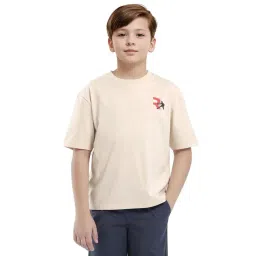 Rare Ones Boys Beige Cotton Graphic Print T-Shirt-picture-39