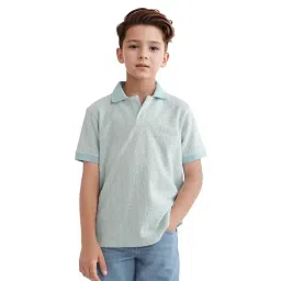 Rare Ones Boys Blue Cotton Blend Solid Polo T-Shirt-picture-20