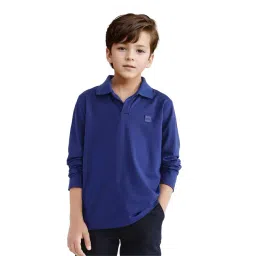 Rare Ones Boys Blue Cotton Blend Solid Polo T-Shirt-picture-21