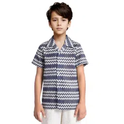 Rare Ones Boys Blue Cotton Embroidery Shirt-picture-39