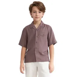 Rare Ones Boys Brown Modal Solid Shirt-picture-46